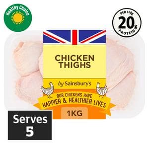 Sainsbury's 1kg British Fresh Chicken Skin on Thighs