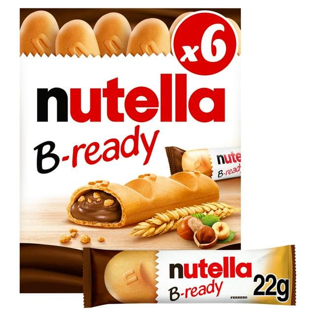 Nutella B-ready Chocolate Hazelnut Biscuit Snack Bars Multipack 6x22g - gallery image 1