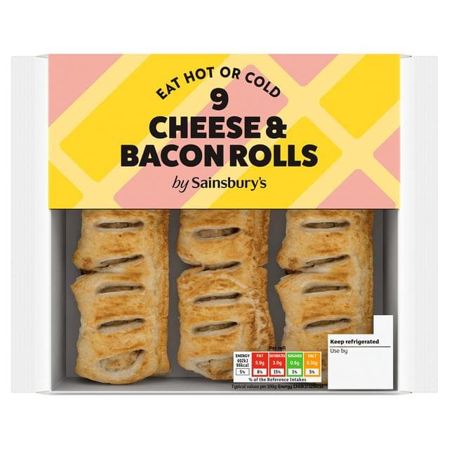 Sainsbury's Cheese & Bacon Snack Rolls x9 270g - gallery image 1