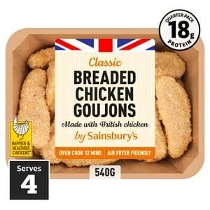 Sainsbury's Breaded Fresh British Chicken Goujons 540g