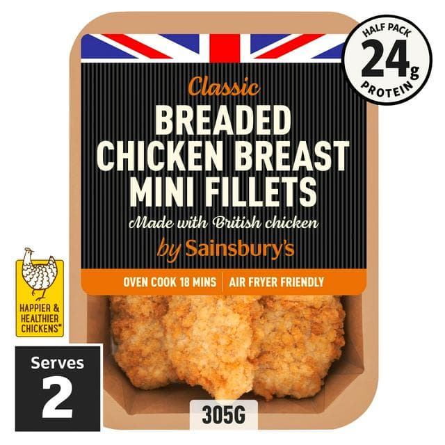 Sainsbury's Breaded Fresh British Chicken Mini Fillets 305g - gallery image 1