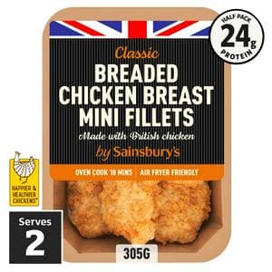 Sainsbury's Breaded Fresh British Chicken Mini Fillets 305g