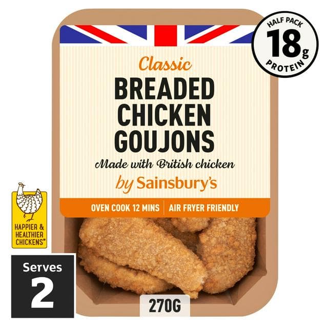 Sainsbury's Breaded Fresh British Chicken Goujons 270g - gallery image 1