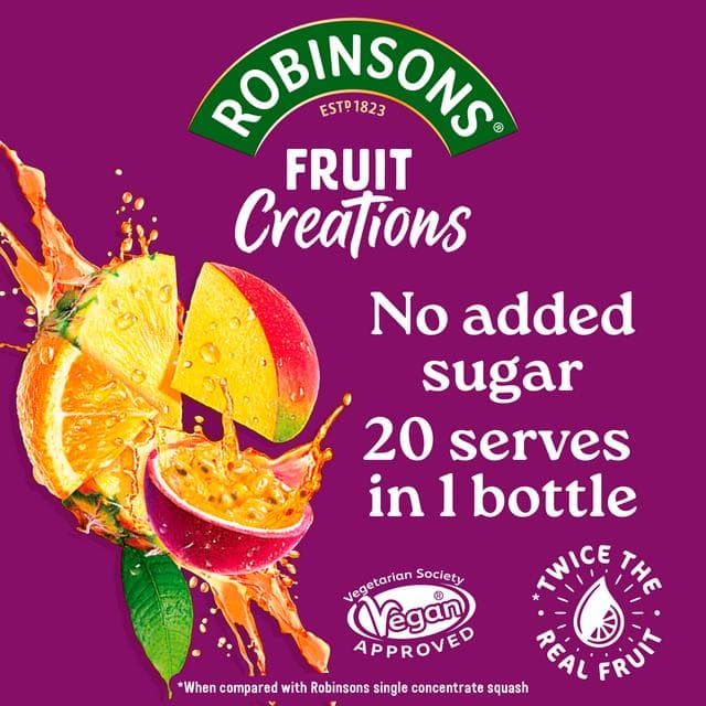Robinsons Fruit Creations Exotic Pineapple, Mango & Passion Fruit Squash 1L - gallery image 3