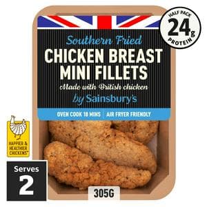 Sainsbury's Southern Fried Breaded Fresh British Chicken Mini Fillets 305g