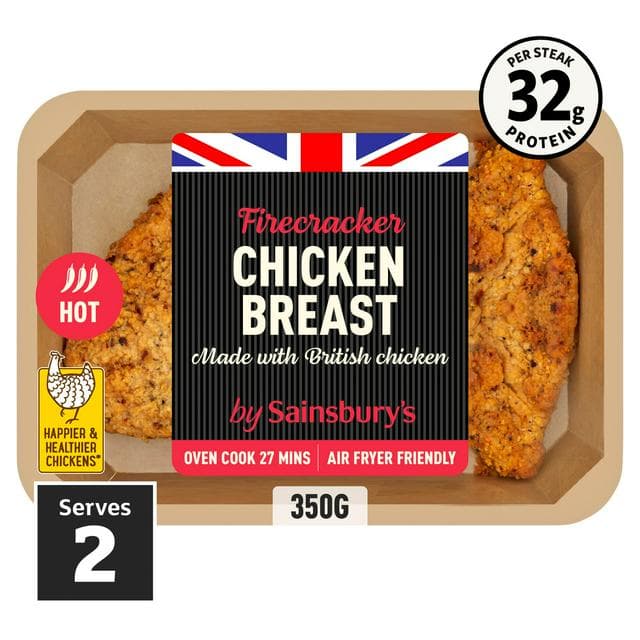 Sainsbury's Breaded Firecracker British Fresh Chicken Breast x2 350g - gallery image 1