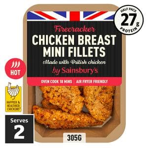 Sainsbury's Breaded Firecracker British Fresh Chicken Breast Mini Fillets 305g
