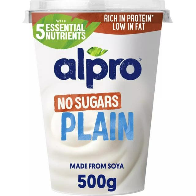 Alpro Plain No Sugars Soya Dairy Free Yoghurt Alternative 500g - gallery image 1