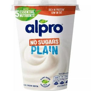Alpro Plain No Sugars Soya Dairy Free Yoghurt Alternative 500g