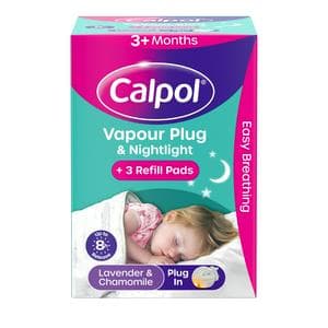 Calpol Vapour Plug In & Nightlight 3+ Months Plug & 3 Refills