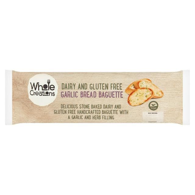 Wholecreations Dairy & Gluten Free Garlic Bread Baguette 190g - gallery image 1