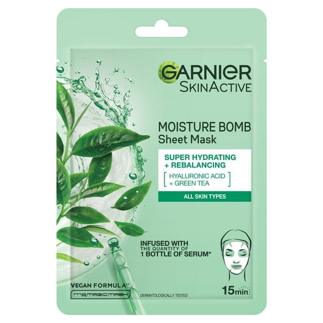 Garnier Moisture Bomb Green Tea Hydrating Face Sheet Mask - gallery image 1