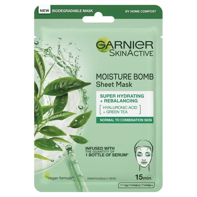 Garnier Moisture Bomb Green Tea Hydrating Face Sheet Mask - gallery image 1