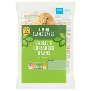 Sainsbury's Mini Garlic & Coriander Naans x4