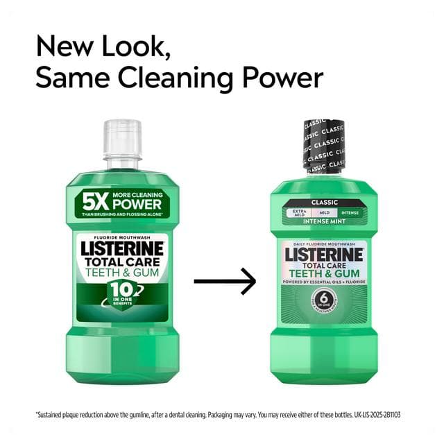 Listerine Total Care Teeth & Gum Fresh Mint Mouthwash 500ml - gallery image 3