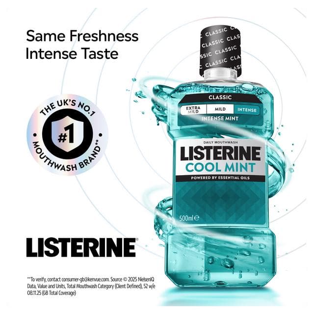Listerine Essentials Cool Mint Mouthwash 500ml - gallery image 5