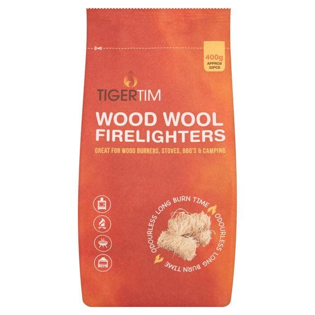 Tiger Tim Wood Wool Firelighters 400g - gallery image 1