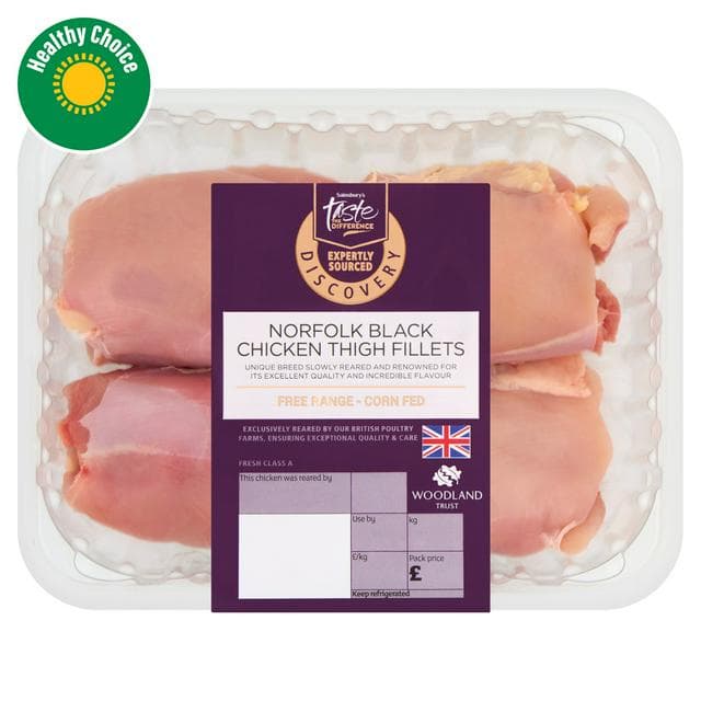Sainsbury's (Approx. 360g) British Free Range Norfolk Black Corn Fed Chicken Thigh Fillets - gallery image 1