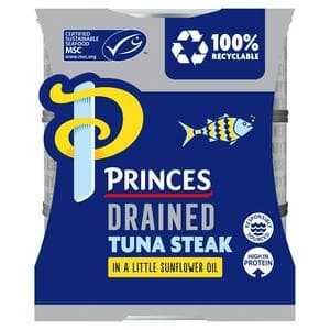 Princes Drained & Ready to Use Tuna Steak with a Little Sunflower Oil 3x110g