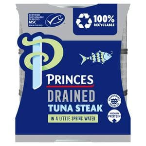 Princes Drained & Ready to Use Tuna Steak with a Little Spring Water 3x110g