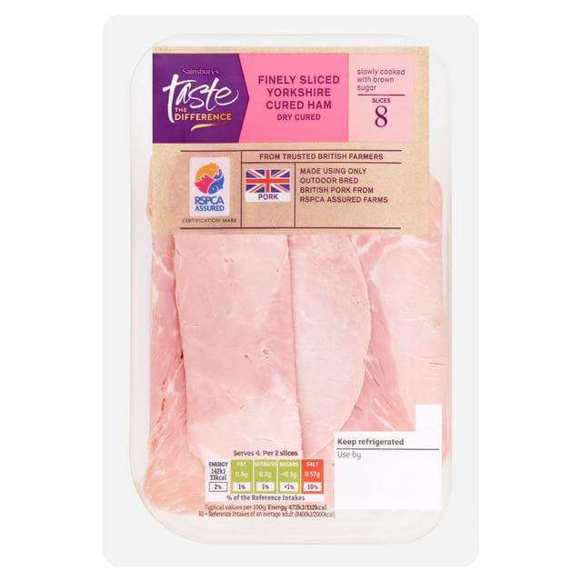 Sainsbury's Finely Sliced Yorkshire Dry Cured Cooked British Ham, Taste the Difference 120g - gallery image 1