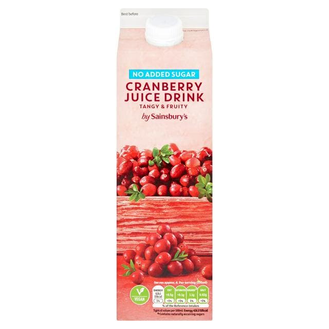 Sainsbury's Cranberry Juice Drink, No Added Sugar 1L - gallery image 1