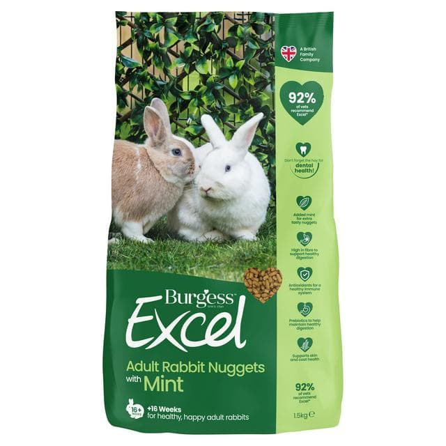 Burgess Excel 1.5kg Adult Rabbit Food Mint Nuggets - gallery image 1