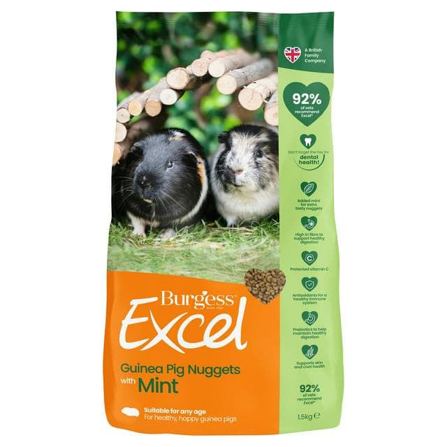 Burgess Excel 1.5kg Adult Guinea Pig Food Mint Nuggets - gallery image 1