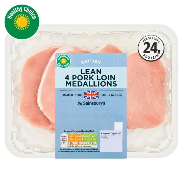 Sainsbury's British Pork Loin Medallions x4 400g - gallery image 1