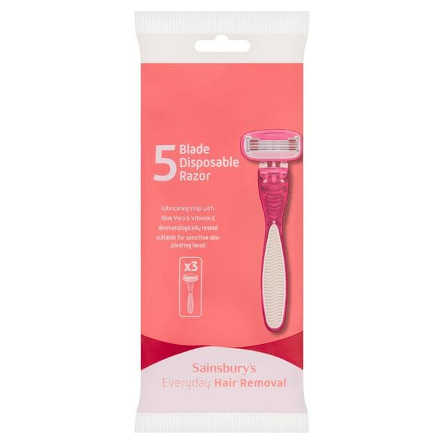 Sainsbury's Five Blade Female Disposable Razors x3 - gallery image 1