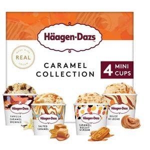 Haagen-Dazs Caramel Collection Mini Frozen Dessert Ice Cream Tub 4x95ml
