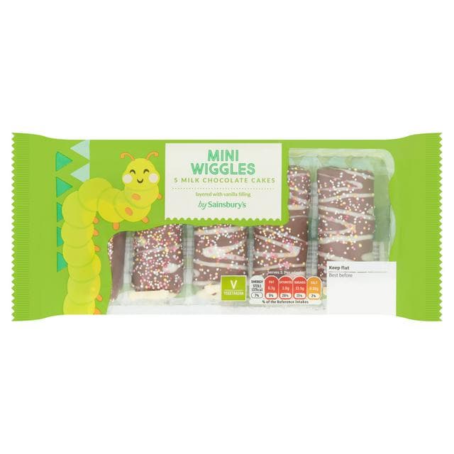 Sainsbury's Mini Wiggles Caterpillar Cakes x5 150g - gallery image 1
