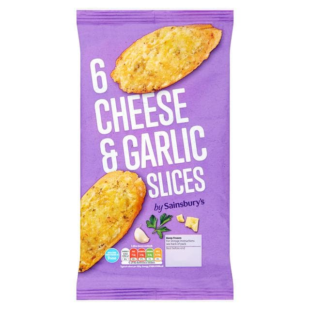 Sainsbury's Cheese & Garlic Slices x6 200g - gallery image 1