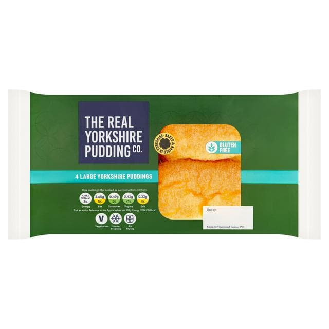 The Real Yorkshire Pudding Co. Large Gluten Free Yorkshire Puddings x4 160g - gallery image 1