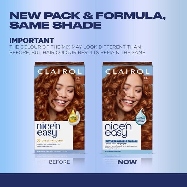 Clairol Nice'N Easy Light Auburn 6R Permanent Crème Hair Dye - gallery image 2