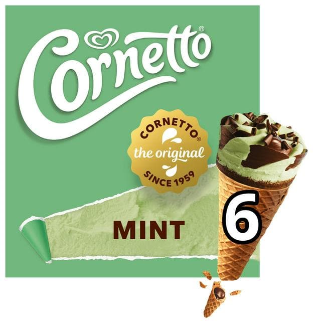 Cornetto Mint Ice Cream Cones 6x90ml - gallery image 1