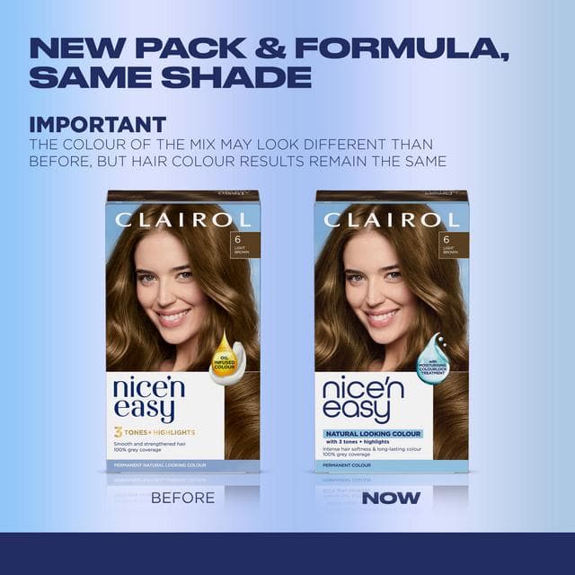 Clairol Nice'N Easy Light Brown 6 Permanent Crème Hair Dye - gallery image 2