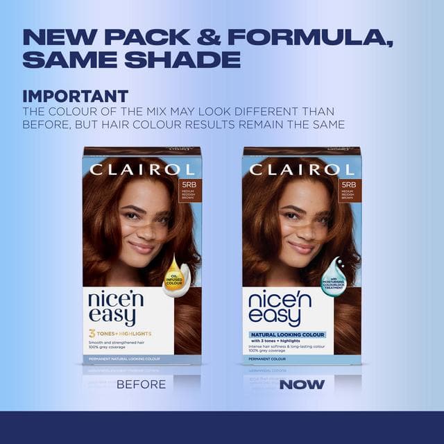 Clairol Nice'N Easy Medium Reddish Brown 5RB Permanent Crème Hair Dye - gallery image 2