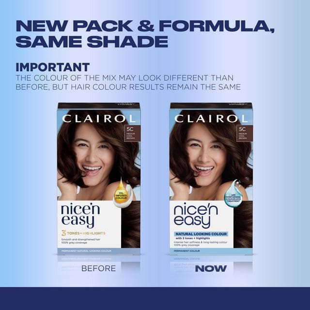 Clairol Nice'N Easy Medium Cool Brown 5C Permanent Crème Hair Dye - gallery image 2