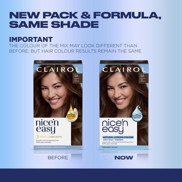 Clairol Nice'N Easy Medium Ash Brown 5A Permanent Crème Hair Dye - gallery image 2
