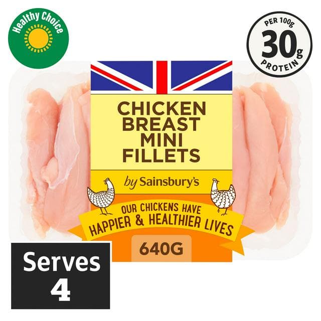 Sainsbury's 640g British Fresh Chicken Breast Mini Fillets - gallery image 1