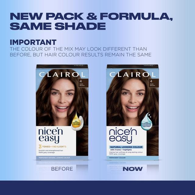 Clairol Nice'N Easy Dark Brown 4 Permanent Crème Hair Dye - gallery image 2