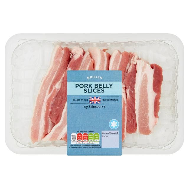 Sainsbury's British Pork Belly Slices 500g - gallery image 1