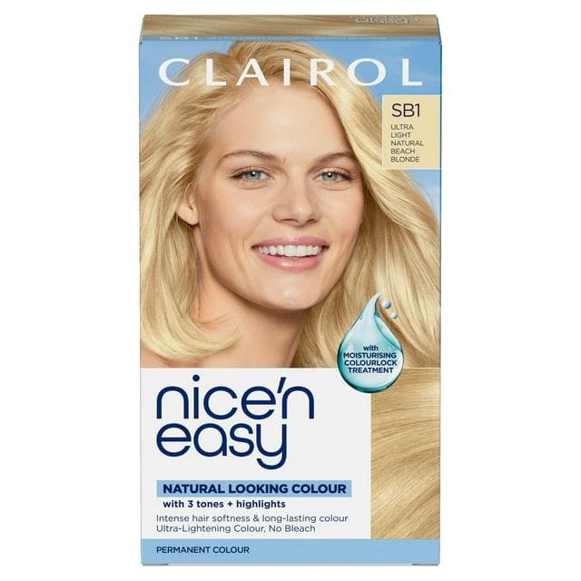 Clairol Nice'N Easy Ultra Light Natural Beach Blonde SB1 Permanent Crème Hair Dye - gallery image 1