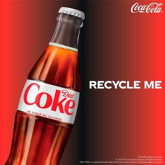 Diet Coke Cola 4 x 250ml Glass Bottles - gallery image 2