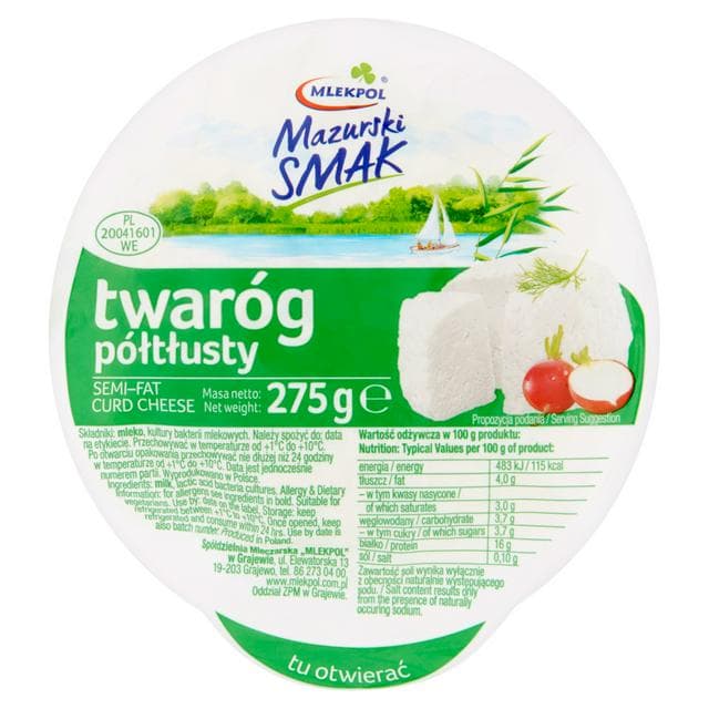 Mlekpol Semi-Fat Curd Cheese 275g - gallery image 1