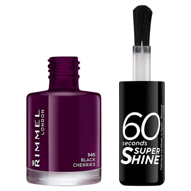 Rimmel 60 Seconds Shine Black Cherries Nail Polish 8ml - gallery image 1