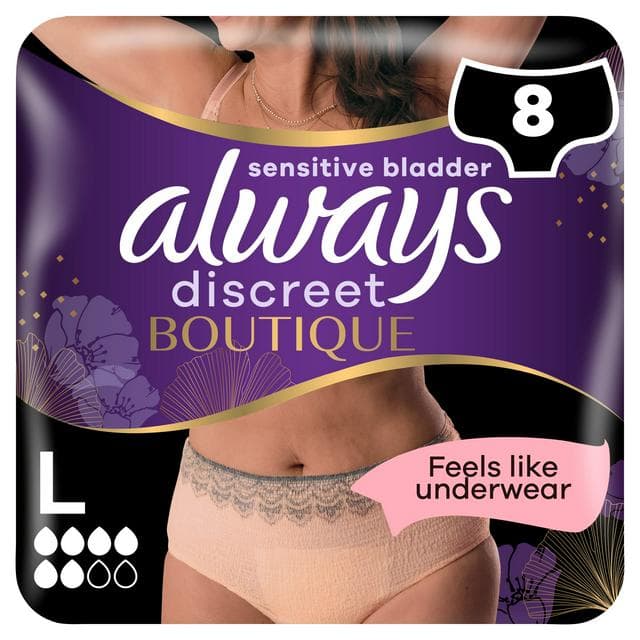 Always Discreet Boutique Women Beige Plus L Incontinence Pants x8 - gallery image 1