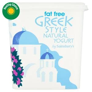 Sainsbury's Fat Free Greek Style Natural Yogurt 1kg