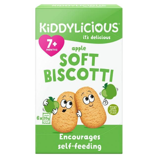 Kiddylicious Apple Soft Biscotti Baby Snacks 6x20g - gallery image 1